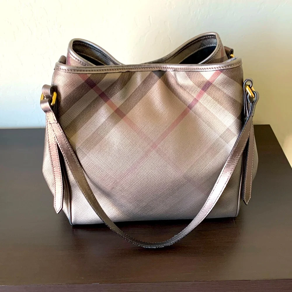 BURBERRY Metallic Nova Check Canterbury Tote